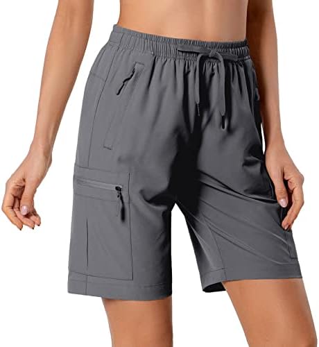 נשים של קל משקל טיולים מכנסיים קצרים מטען מהיר יבש ספורט מכנסיים עבור קמפינג נסיעות גולף עם רוכסן כיסים מים עמיד