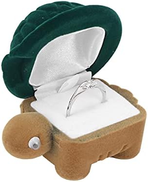 חמוד קריקטורה צב חתונה טבעת תיבת קטן תכשיטי מגן מקרה חתונה טבעת אחסון אריזת מתנה לחתונה אירוסין טבעת האהבה יום