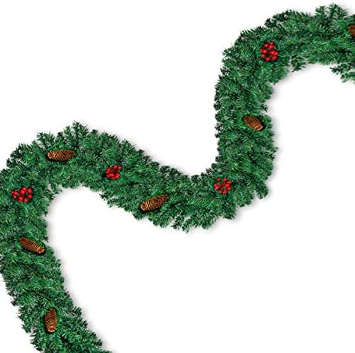 זליה חג המולד גרלנד לדלת מדרגות מדרגות מדרגות חג המולד פסטיבל חגורה זר DIY 9 רגל ארוך גפן מלאכותית גפן ירק רך גרלנד