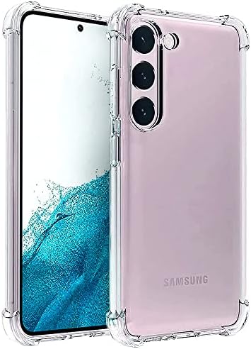 Aozuoton למארז Samsung Galaxy S23, Case Galaxy S23, גביש אטום זעזועים קליל סיליקון רך TPU מכסה טלפון מגן עבור Samsung Galaxy S23, ברור