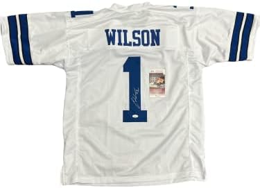 Cedrick Wilson Jr Dallas Cowboys חתמה על חתימה חתימה מותאמת אישית Jersey White JSA הייתה עדה לאור מוסמך