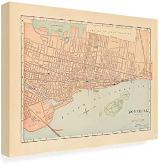 אמנות סימן מסחרי 'מפה של מונטריאול' אמנות קנבס מאת פורטפוליו אפל פראי 24x32