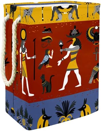 דייה עמיד למים סלי כביסה גבוה חסון מתקפל עתיק מצרי דת דפוס הדפסת סל למבוגרים ילדים בני נוער בנות בחדרי שינה אמבטיה