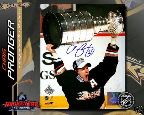 כריס פרונגר חתם על אנהיים ברווזים 8 x 10-70052 - תמונות NHL עם חתימה