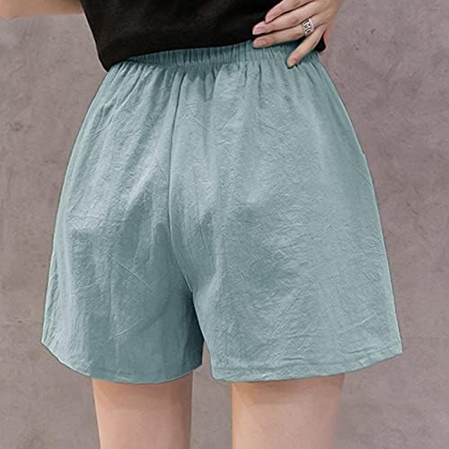 מכנסיים קצרים מזדמנים של Wocachi לנשים במותניים גבוהות בלוק צבעים טלאים מכנסי קיץ קצרים מכנסיים קצרים רופפים