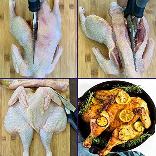 עופות מספריים - כבד החובה מטבח מספריים לחיתוך עוף, עופות, משחק, עצם, בשר-קיצוץ מזון - קפיץ
