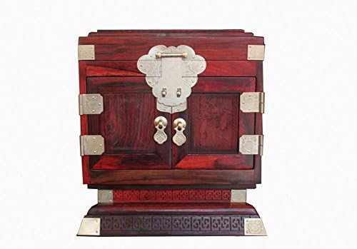 מזוודה אדומה של Wodeshijie/שידה מלאכה קלאסית/קופסאות אחסון/קופסאות תכשיטים