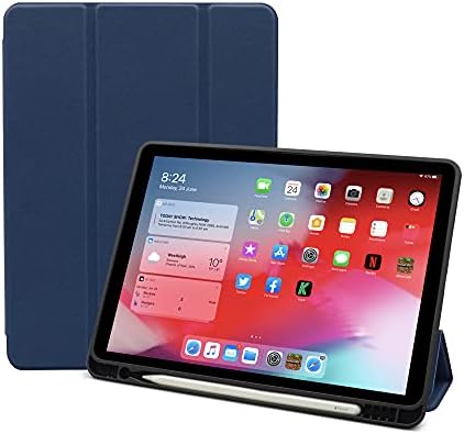 מארז iPad Smart תואם ל- iPad Pro 12.9 אינץ '2021/2020, מארז דק עם מחזיק עיפרון, Trifold Stand Pu עור TPU רך
