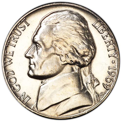 1969 S Bu Jefferson Nickel Us Mint Choice Uncirulated