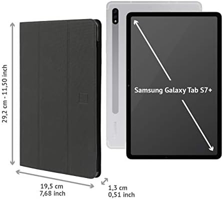 טוקאנו גאלה מגן על מקרה קשה תואם ל- Samsung Galaxy Tab S7+ S7 פלוס 12.4 , מחזיק S-Pen, אידיאלי לעבודה מהבית שחור