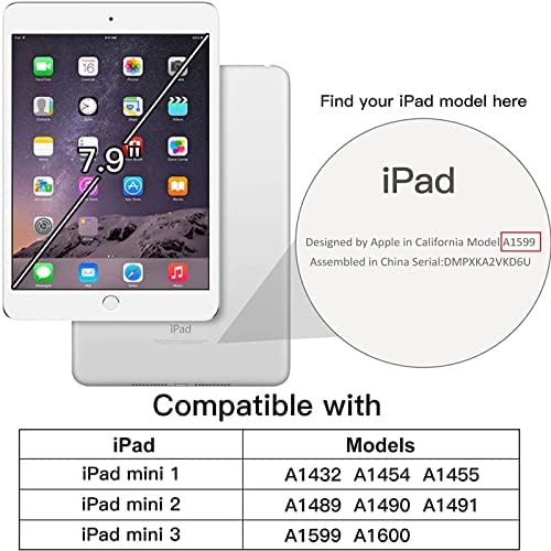 מאוורר מארז iPad Mini 1/2/3 מקרה לילדים, מיני 7.9 אינץ 'מיני 2 מכסים מכסה גומי עם רצועת מעמד סיליקון דקיקים מקרי הגנה עבור Apple iPad