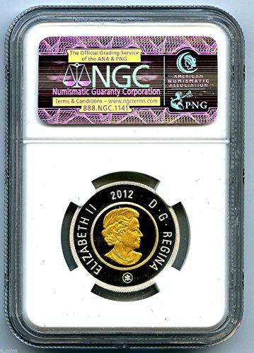 2012 קנדה הוכחת כסף Toonie שני דולר מוזהב דוב קוטב זהב 2 $ PF70 NGC