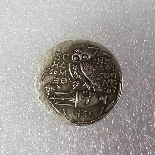 מלאכה עתיקה מטבע יווני נחושת מכסף מצופה כסף מיושן כסף כסף סבב מס '451