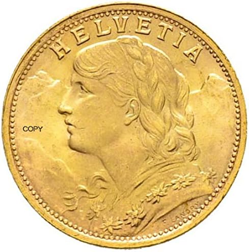 הקונפדרציה של שוויץ זהב 20 פרנקים 1935 קילוגרם מטבע עותק מתכת פליז