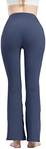 מכנסי יוגה מתלקחים לנשים של חנאן- אימון חותלות מתרחבות לנשים- Bootcut V קרוסאובר במותניים גבוהות מכנסי פעמון מכנסיים תחתונים