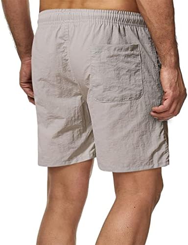 ספורט מכנסיים קצרים לגברים להתאים שרוך קיץ חוף מכנסיים קצרים עם אלסטי מותניים וכיסים כדורסל מכנסיים קצרים