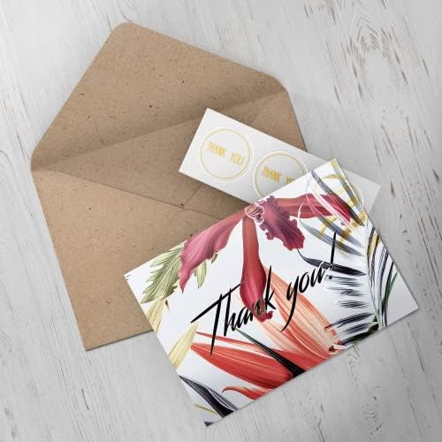 כרטיסי תודה, כולל כרטיסים ריקים & מגבר; מעטפות עם מדבקות, 4 איקס 6, עיצוב פרחוני מושלם לכל אירוע, שקיות מתנה