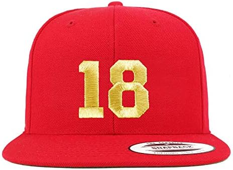 טרנדי הלבשה חנות מספר 18 זהב חוט שטוח ביל סנאפבק בייסבול כובע