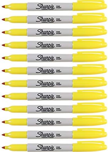 Sharpie 30035BX נקודה עדינה סמן קבוע, צהוב, 12/bx